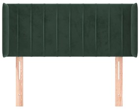 Tablie pat cu aripioare verde inchis 93x16x78 88 cm catifea 1, Verde inchis, 93 x 16 x 78 88 cm