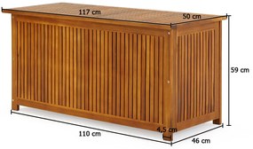 Casaria Ladă de lemn ACACIA, 117x50x59cm, maro natural