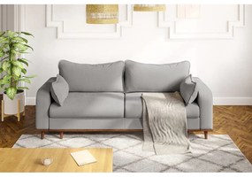 Canapea gri deschis cu tapițerie din catifea reiată 220 cm Beata – Ropez
