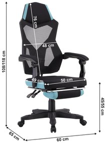 Scaun de birou Jarak 884H-L036 (negru + neo mint). 1075437