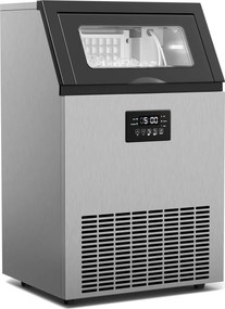 Klarstein Mașină de gheață industrială Glacial, 55 kg, cu afișaj LED și fereastră.