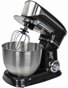 Mixer planetar Royalty Line RL-PKM1900.7, 1900W, 6.5 L, Cupa inox, 6 trepte de viteza + Pulse, Accesorii, Negru