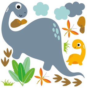 Autocolant de perete Ambiance Cute Blue Dinosaur