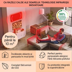 Klarstein Wondersky, Încălzitor infraroșu de tavan, 700 W, 120 x 60 x 6,5 cm (L x Î x l), IP44