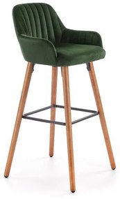 Scaun bar catifea H-93 verde – H 98 cm