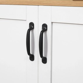 HOMCOM Dulap mobilier bufet bucătărie cu 2 uși și 2 rafturi reglabile 90 x 39,5 x 88 cm | Aosom Romania