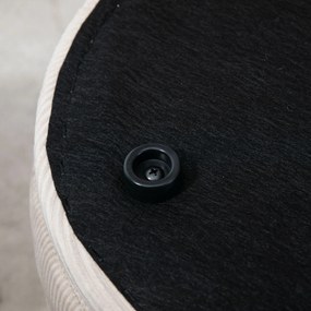 HOMCOM Set de 2 Pouf-uri pentru Depozitare Salvaspazio Rotunde și Îmbunătățite din Catifea cu Nervuri, Alb | Aosom Romania