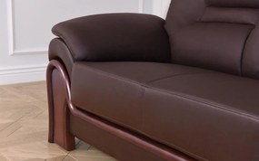 Canapea lemn masiv de birou Toronto 2 locuri Personalizabila, 162 × 90 × 88 cm - Maro