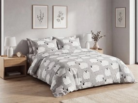 Lenjerie de pat creponata WHITE SHEEPS POLY gri Dimensiune lenjerie de pat: 70 x 90 cm | 140 x 220 cm