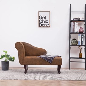 281371 vidaXL Șezlong, maro, piele întoarsă ecologică