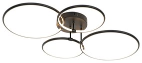 Plafoniera neagra cu LED inclus, dimmer 3 trepte, 4 lumini - Joaniqa