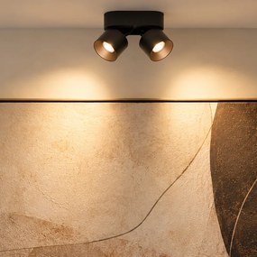 Modern Surface Spotlight Black GU10 50mm 2-Light Tiltable - Echo