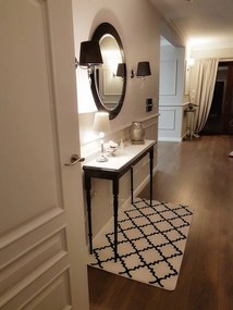 Covor Sketch - F343 cremă și negru marocani Trellis