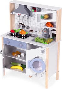 Bucătărie de jucărie din lemn cu sunete cuptor mașină de spălat accesorii de bucătărie condus