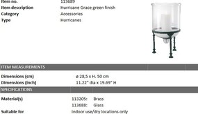 Suport lumanare LUX Grace, metal verde vintage 113689 HZ