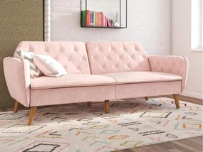 Canapea extensibilă Novogratz 106 Roze Numărul de locuri: 3, Roze, 83x211x85cm, 47 kg, Picioare: Lemn