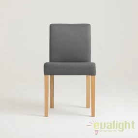 Scaun elegant, tapitat, design vintage scandinav Wilton gri/ natur