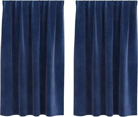 vidaXL Perdele opace 2 pcs Albastru închis 140 x 140 cm Catifea