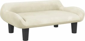 vidaXL Pat de câini, crem, 70x40x24 cm, catifea