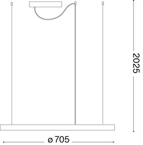 Ideal Lux - Lustră suspendată pe cablu ORACLE SLIM LED/37W/230V 3000K diam. 70 cm auriu