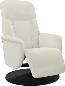 vidaXL Fotoliu rabatabil cu taburet, crem, catifea