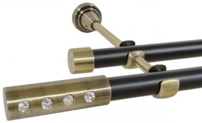 Galerie dubla fara inele duo ALLURE 19/19 mm negru aur antic (Alege marime: 400 cm)