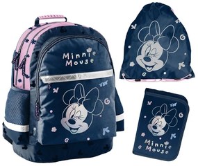 Rucsac școlar + geantă pentru pantofi și penar MINNIE MOUSE