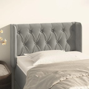 vidaXL Tăblie de pat cu aripioare gri deschis 83x16x78/88 cm catifea