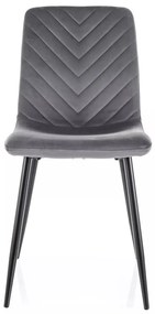 Scaun Daren velvet gri/negru Blu14