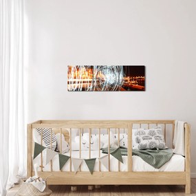 Tablou cu valuri de lumini (cu ceas) (90x30 cm)