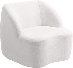 HOMCOM Fotoliu modern cu capitonaj din fleece, fotoliu confortabil pentru sufragerie, dormitor, birou acasă, Crem | Aosom Romania