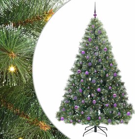 vidaXL Brad de Crăciun artificial cu 300 LED Verde 210 cm PE și PVC