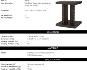 Masuta auxiliara design LUX Bravon, Ebony oak veneer
