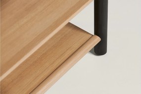 Bibliotecă lemn masiv Steekla, 152 × 39 × 183 cm - Nuc