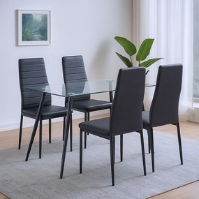 Cruz 4+1 set de sufragerie negru