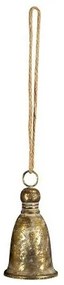 Decoratiune clopotel pentru brad, auriu, 9x18 cm
