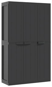 364208 vidaXL Dulap depozitare de exterior, negru, 97x37x165 cm, PP