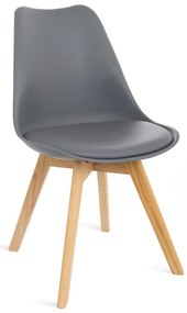 Set 2 scaune cu picioare din lemn de fag Bonami Essentials Retro, gri