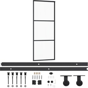 vidaXL Ușă glisantă cu set feronerie, 76x205 cm, sticlă ESG/aluminiu