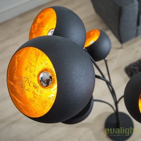 Lampadar / Lampa de podea moderna Magma negru/ auriu A-37004 VC
