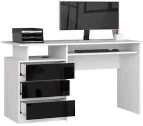Masă PC Bronte (Alb + negru lucios). 1068810