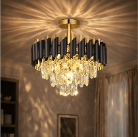 Brilagi - Lustru aplicat ECLIPSE, 5 x E14, 10 W, 230 V, Ø 38 cm, negru/auriu