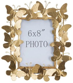 Ramă foto aurie din metal 28x30,5 cm Butterfly – Mauro Ferretti