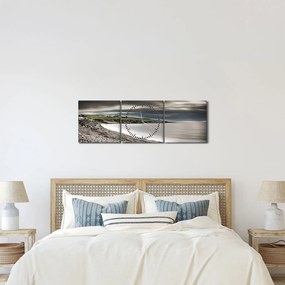 Tablou cu lac în amurg (cu ceas) (90x30 cm)