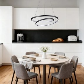 Brilagi-LED Lustru dimabil suspendat pe cablu TWISTER, LED/48W/230V, Ø 50 cm, negru + telecomandă