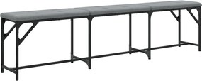 vidaXL Bancă de bucătărie, gri deschis, 186x32x45 cm, oțel și textil