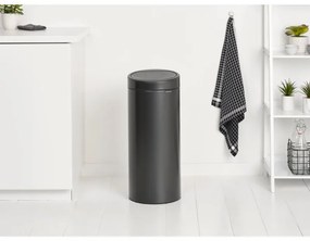 Cos de gunoi Brabantia Touch Bin New 1008860, 30 L, Inchidere silentioasa si lina, Gri inchis