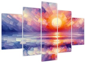 Tablou - Apus de soare artistic colorat (150x105 cm)