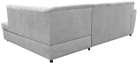 Colțar extensibil în L SERPA, cu spațiu de depozitare, pe partea dreaptă, gri