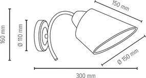 Spot-Light 8341128 - Aplica de perete METTE 1xE27/40W/230V